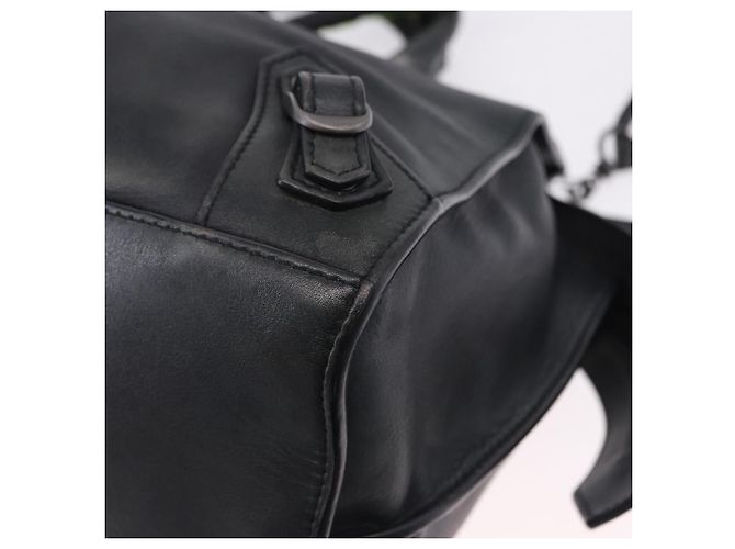 BALENCIAGA Le City Hand Bag Leather Navy Silver 684907 Auth ka5367SAM Argento Blu navy - vista 13
