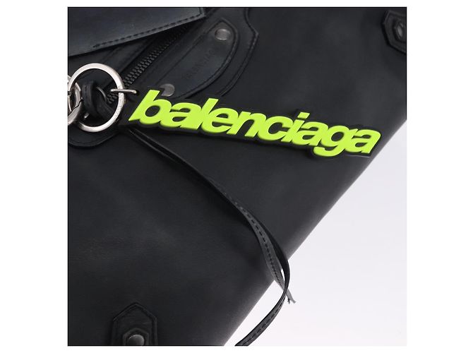 BALENCIAGA Le City Hand Bag Leather Navy Silver 684907 Auth ka5367SAM Argento Blu navy - vista 16