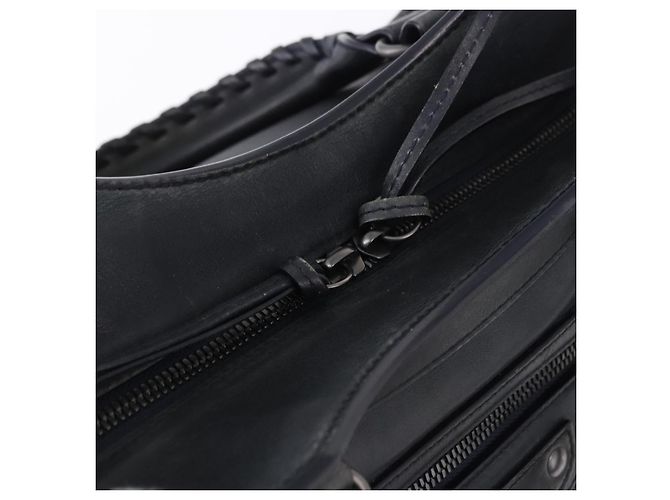 BALENCIAGA Le City Hand Bag Leather Navy Silver 684907 Auth ka5367SAM Argento Blu navy - vista 18