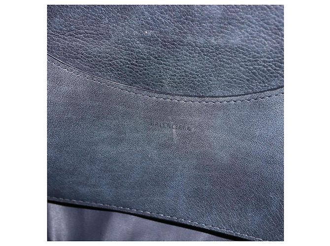 BALENCIAGA Le City Hand Bag Leather Navy Silver 684907 Auth ka5367SAM Argento Blu navy - vista 19