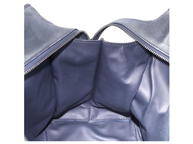 BALENCIAGA Le City Hand Bag Leather Navy Silver 684907 Auth ka5367SAM Argento Blu navy - vista 21
