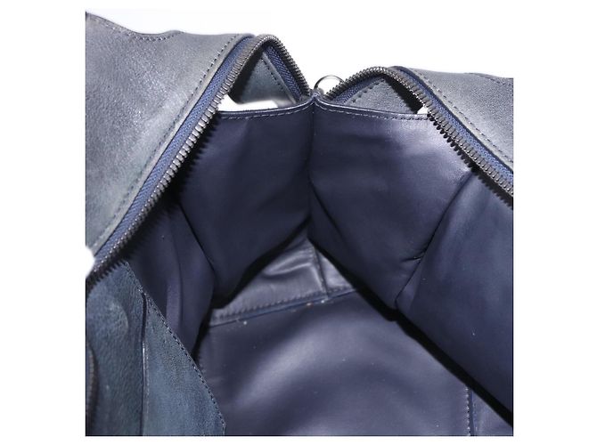 BALENCIAGA Le City Hand Bag Leather Navy Silver 684907 Auth ka5367SAM Argento Blu navy - vista 22
