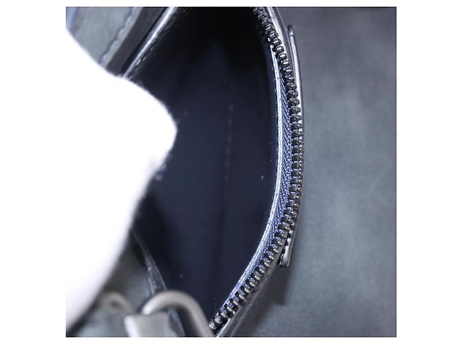 BALENCIAGA Le City Hand Bag Leather Navy Silver 684907 Auth ka5367SAM Argento Blu navy - vista 24