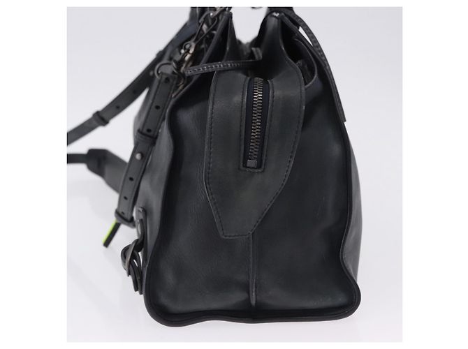 BALENCIAGA Le City Hand Bag Leather Navy Silver 684907 Auth ka5367SAM Argento Blu navy - vista 4