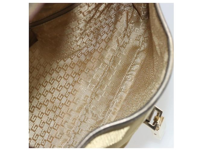 Borsa GUCCI GG Canvas Jackie Sherry Line Gold 001 3306 Auth 192254V D'oro - vista 17