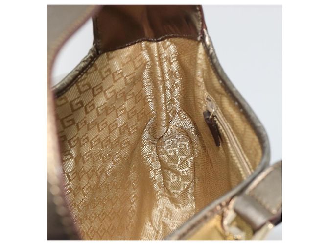 Borsa GUCCI GG Canvas Jackie Sherry Line Gold 001 3306 Auth 192254V D'oro - vista 19