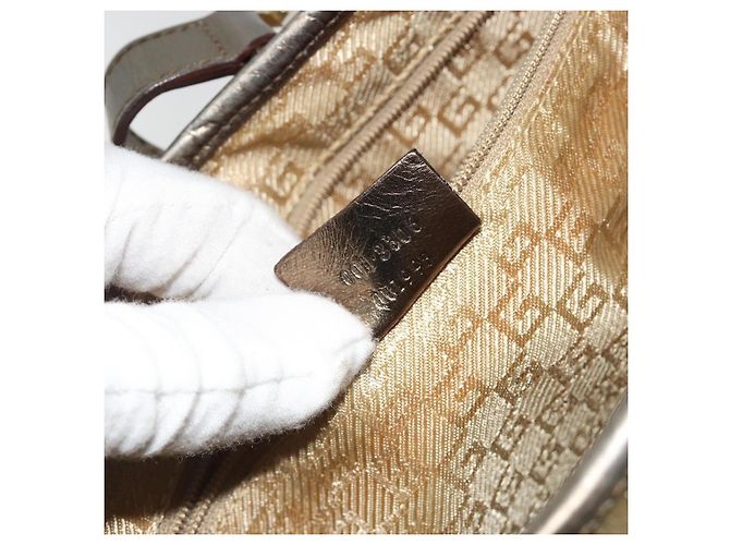 Borsa GUCCI GG Canvas Jackie Sherry Line Gold 001 3306 Auth 192254V D'oro - vista 22