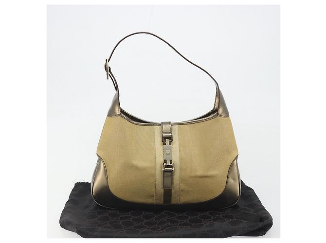 Borsa GUCCI GG Canvas Jackie Sherry Line Gold 001 3306 Auth 192254V D'oro - vista 24