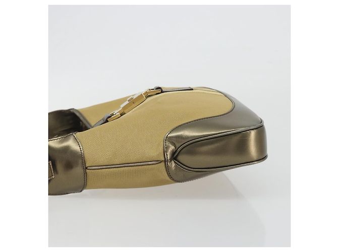 Borsa GUCCI GG Canvas Jackie Sherry Line Gold 001 3306 Auth 192254V D'oro - vista 5