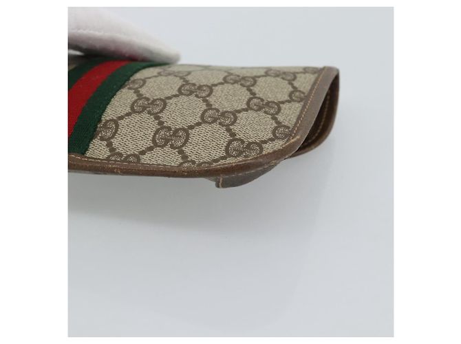 Pochete GUCCI GG Supreme Web Sherry Line PVC Bege Ouro 014 14 5205 Auth 193085A Dourado - vista 10