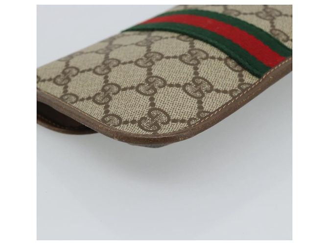 Pochete GUCCI GG Supreme Web Sherry Line PVC Bege Ouro 014 14 5205 Auth 193085A Dourado - vista 11