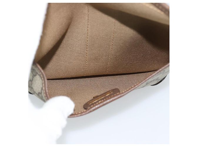 Pochete GUCCI GG Supreme Web Sherry Line PVC Bege Ouro 014 14 5205 Auth 193085A Dourado - vista 12