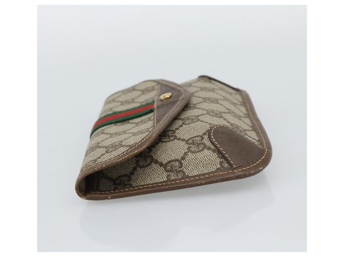 Pochete GUCCI GG Supreme Web Sherry Line PVC Bege Ouro 014 14 5205 Auth 193085A Dourado - vista 4