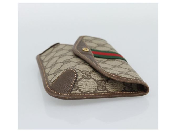 Pochete GUCCI GG Supreme Web Sherry Line PVC Bege Ouro 014 14 5205 Auth 193085A Dourado - vista 5