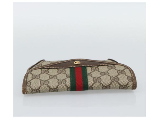 Pochete GUCCI GG Supreme Web Sherry Line PVC Bege Ouro 014 14 5205 Auth 193085A Dourado - vista 6
