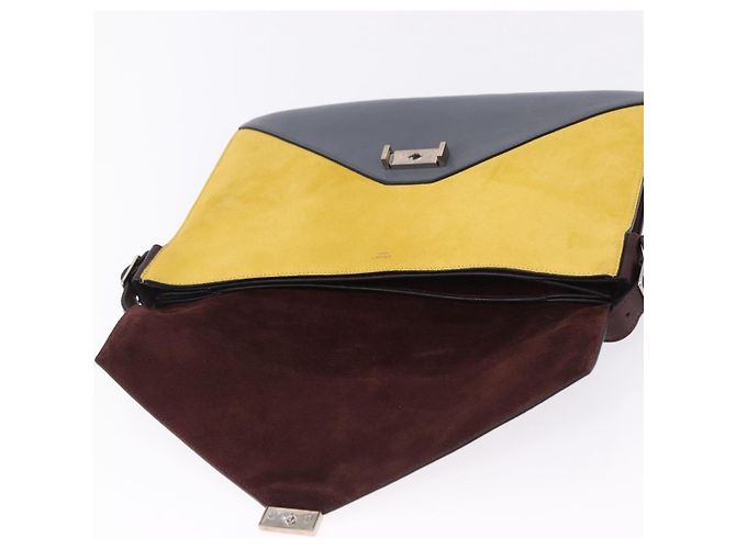 Céline Borsa a Spalla CELINE in Pelle Bordeaux Argento Auth 192760A Bordò - vista 15