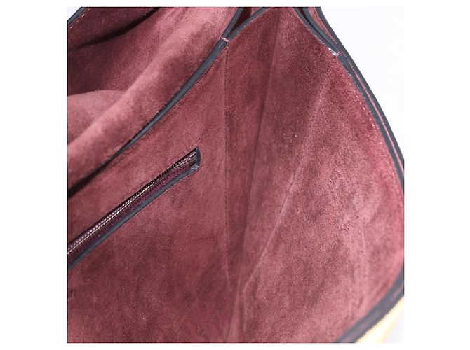 Céline Borsa a Spalla CELINE in Pelle Bordeaux Argento Auth 192760A Bordò - vista 18