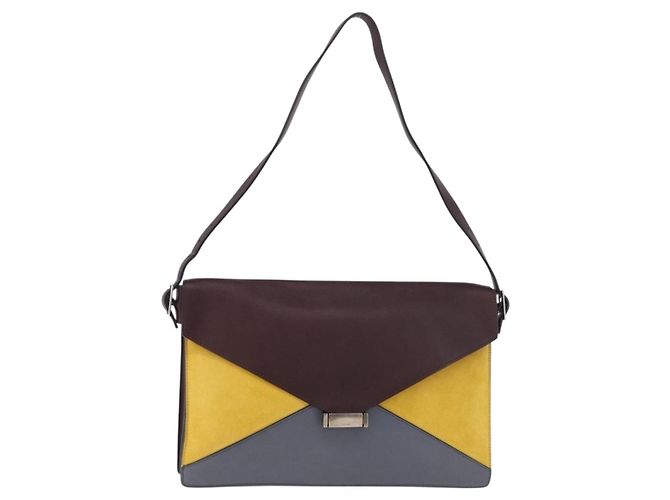 Céline Borsa a Spalla CELINE in Pelle Bordeaux Argento Auth 192760A Bordò - vista 2