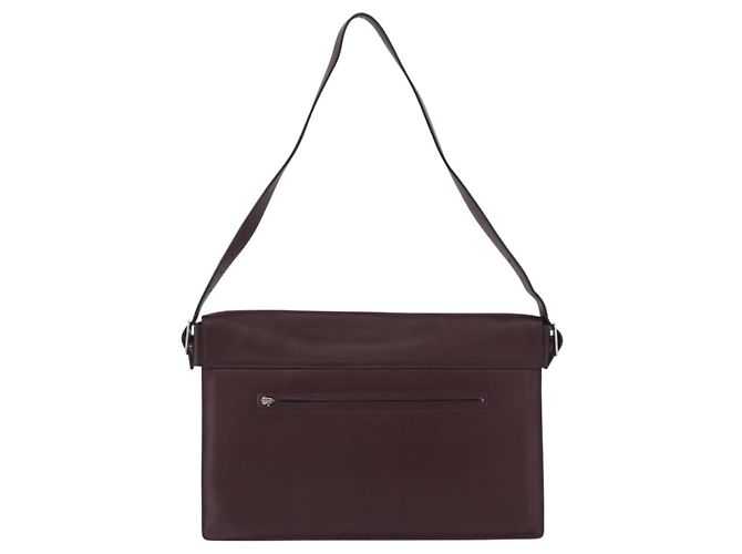 Céline Borsa a Spalla CELINE in Pelle Bordeaux Argento Auth 192760A Bordò - vista 3