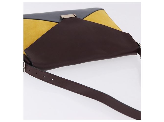 Céline Borsa a Spalla CELINE in Pelle Bordeaux Argento Auth 192760A Bordò - vista 6