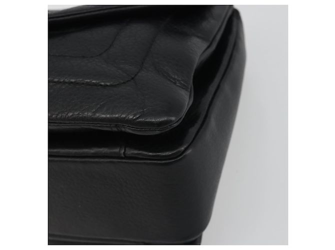 Bolso de Hombro con Cadena BALLY de Cuero Negro y Oro Auth 192659A Dorado - vista 10