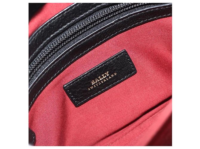 Bolso de Hombro con Cadena BALLY de Cuero Negro y Oro Auth 192659A Dorado - vista 16