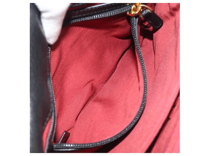 Bolso de Hombro con Cadena BALLY de Cuero Negro y Oro Auth 192659A Dorado - vista 22