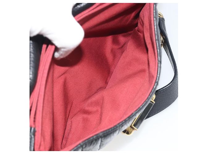 Bolso de Hombro con Cadena BALLY de Cuero Negro y Oro Auth 192659A Dorado - vista 23
