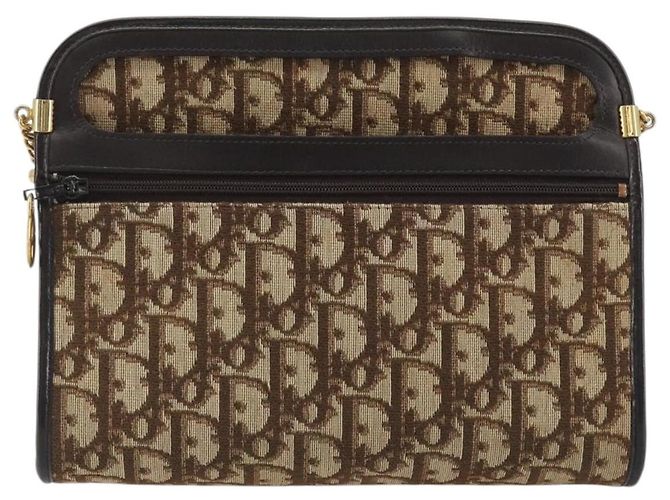 Borsa a Spalla Christian Dior Trotter Canvas Beige Oro Autentica ep15620A D'oro - vista 2