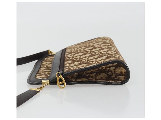 Borsa a Spalla Christian Dior Trotter Canvas Beige Oro Autentica ep15620A D'oro - vista 5