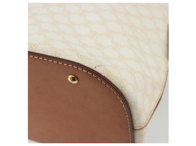 Céline CELINE Macadam Canvas Handtasche PVC Leder Weißgold Authentisch ep15611 Golden - Ansicht 12