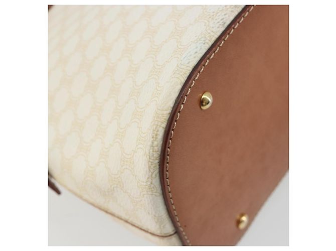 Céline CELINE Macadam Canvas Handtasche PVC Leder Weißgold Authentisch ep15611 Golden - Ansicht 13