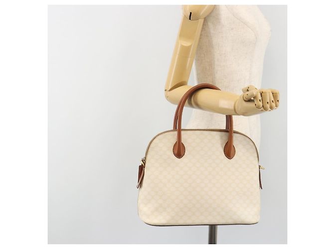 Céline CELINE Macadam Canvas Handtasche PVC Leder Weißgold Authentisch ep15611 Golden - Ansicht 23