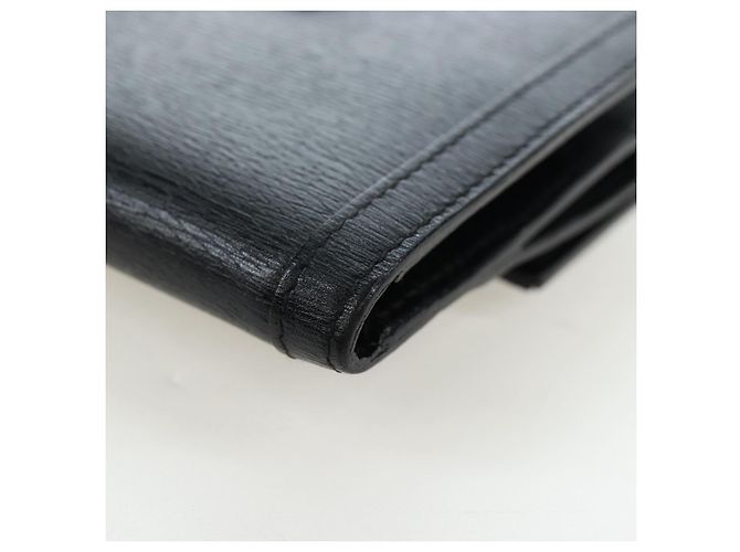 Cartera tríptico GUCCI G de cuero negro Auth am12210V - vista 11