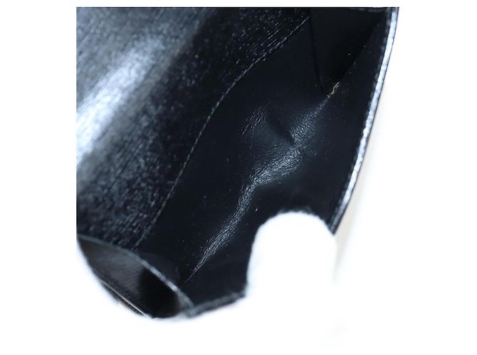 Cartera tríptico GUCCI G de cuero negro Auth am12210V - vista 14