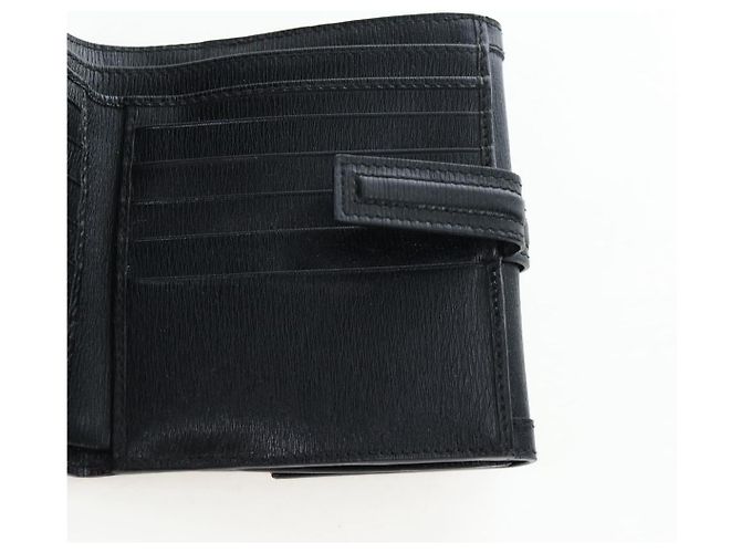 Cartera tríptico GUCCI G de cuero negro Auth am12210V - vista 19