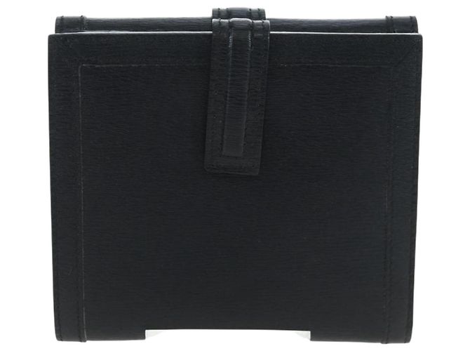 Cartera tríptico GUCCI G de cuero negro Auth am12210V - vista 3