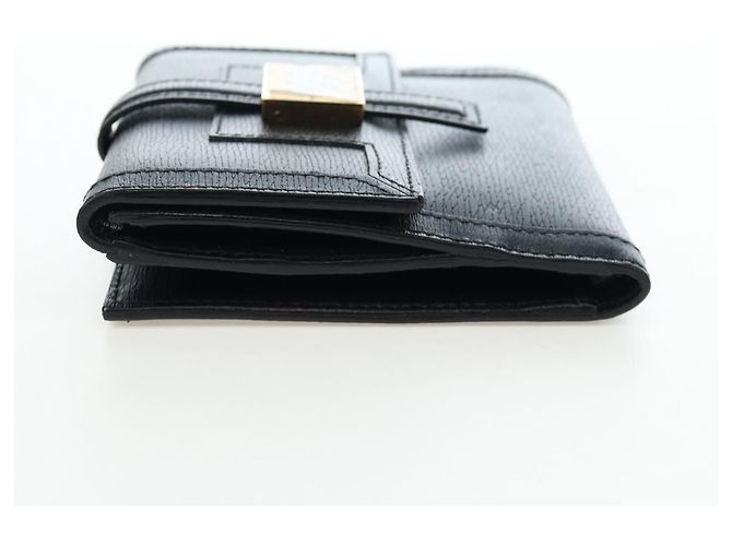 Cartera tríptico GUCCI G de cuero negro Auth am12210V - vista 4