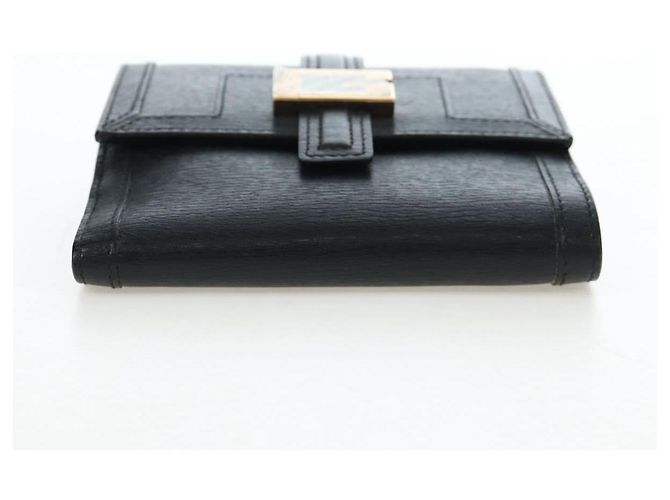 Cartera tríptico GUCCI G de cuero negro Auth am12210V - vista 7