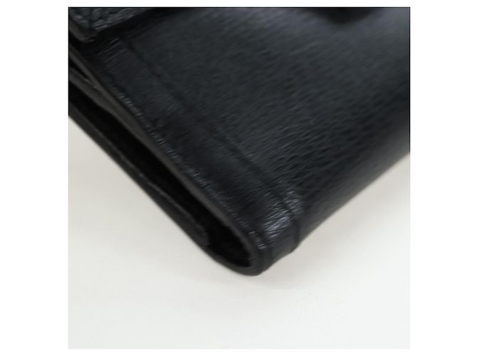 Cartera tríptico GUCCI G de cuero negro Auth am12210V - vista 8