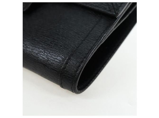 Cartera tríptico GUCCI G de cuero negro Auth am12210V - vista 9