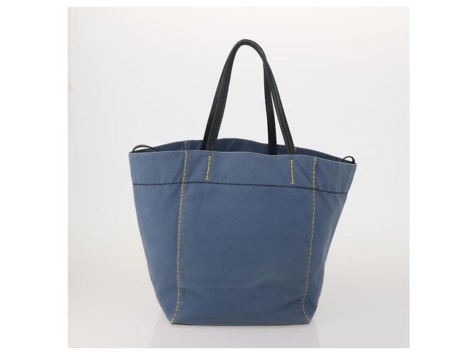 Céline Borsa Tote CELINE in pelle e tela 2 Set Beige Blue Auth 192810 - vista 3