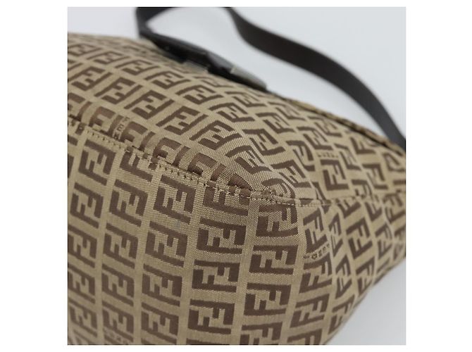 Borsa FENDI Zucchino Canvas Mamma Baguette Beige Silver 8BR004 Auth ep15424V Argento - vista 10
