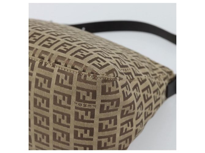 Borsa FENDI Zucchino Canvas Mamma Baguette Beige Silver 8BR004 Auth ep15424V Argento - vista 12