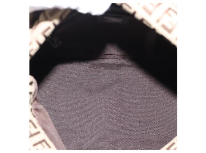 Borsa FENDI Zucchino Canvas Mamma Baguette Beige Silver 8BR004 Auth ep15424V Argento - vista 16