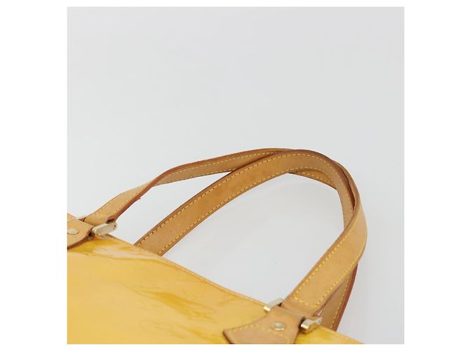LOUIS VUITTON Borsa a mano Monogram Vernis Houston Lime Yellow M91055 Auth ep15597 D'oro - vista 14