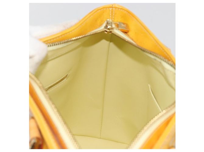 LOUIS VUITTON Borsa a mano Monogram Vernis Houston Lime Yellow M91055 Auth ep15597 D'oro - vista 22