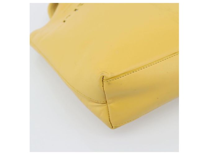 Borsa a mano PRADA in pelle gialla Auth BA14118 Giallo - vista 14