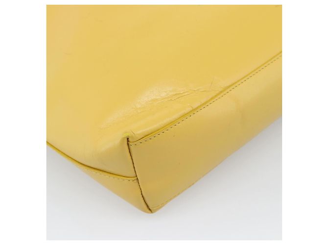 Borsa a mano PRADA in pelle gialla Auth BA14118 Giallo - vista 16