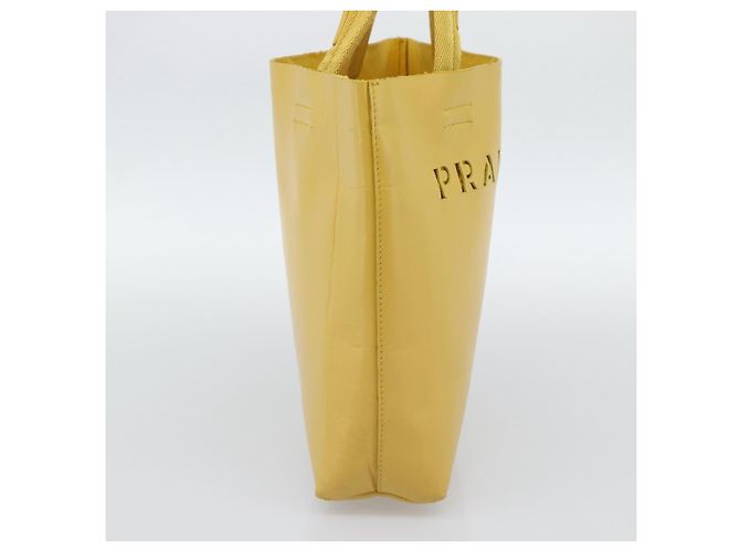 Borsa a mano PRADA in pelle gialla Auth BA14118 Giallo - vista 3